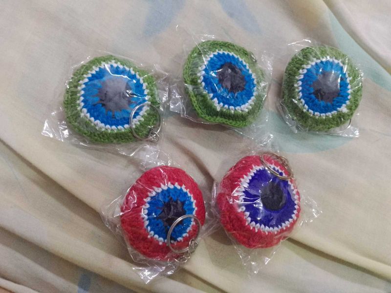 Crochet Evil Eye Keychains