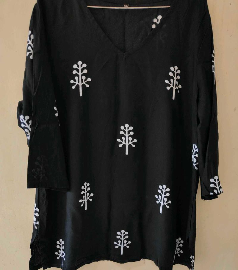 Black Elegant Tunic Top For Women 🖤