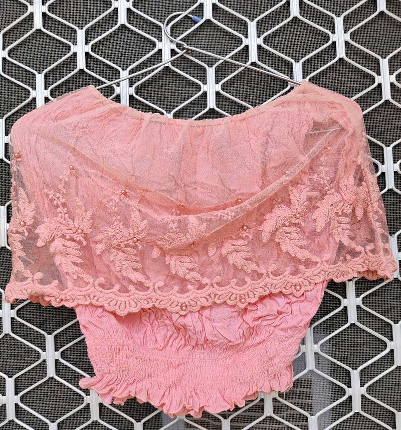 Pink Off Shoulder Floral Top