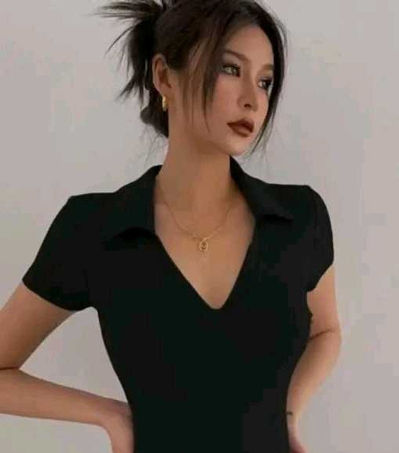 Black Mini Polo T Shirt