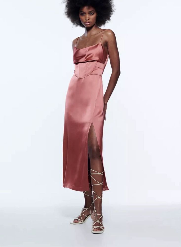 ‼️Price Drop‼️Zara Corsetry Slip Satin Dress