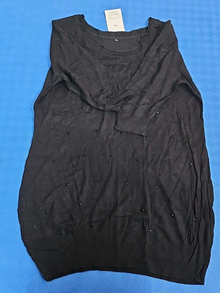 Black Top with Beads