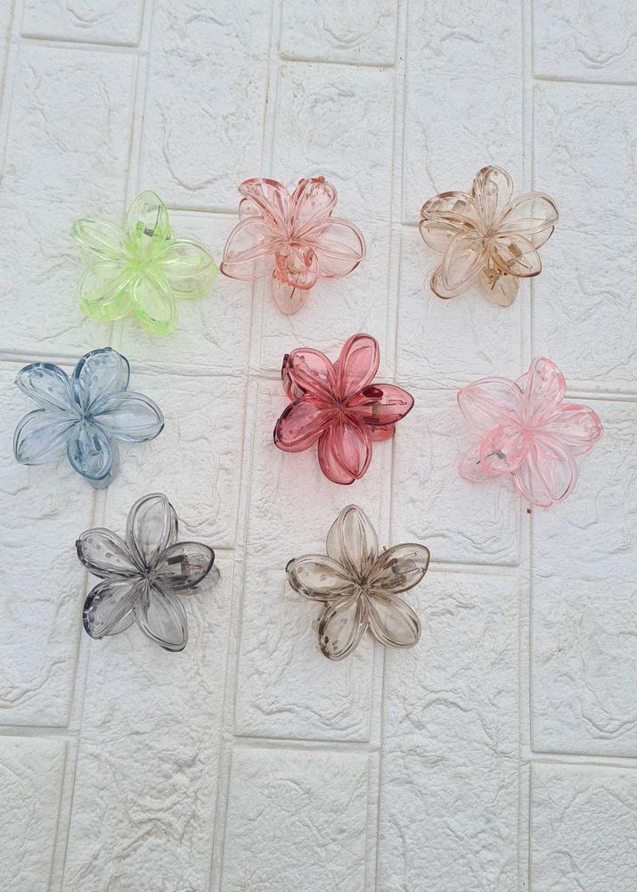 Transparent Flower Hair Claw Clip Only 1 Peice