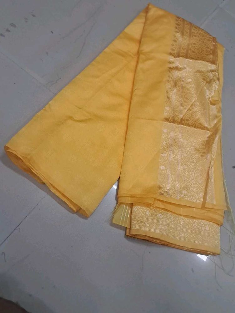 Elegant Yellow Banarasi Saree