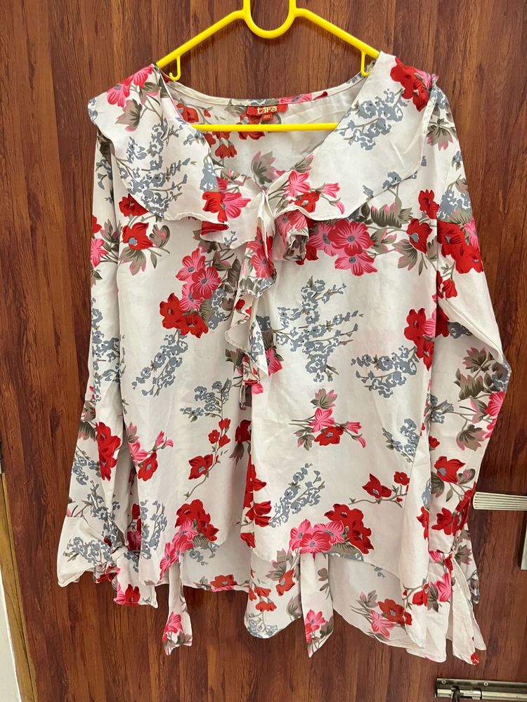 Floral Ruffle Top