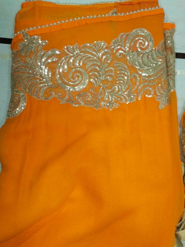 Elegant Orange Saree