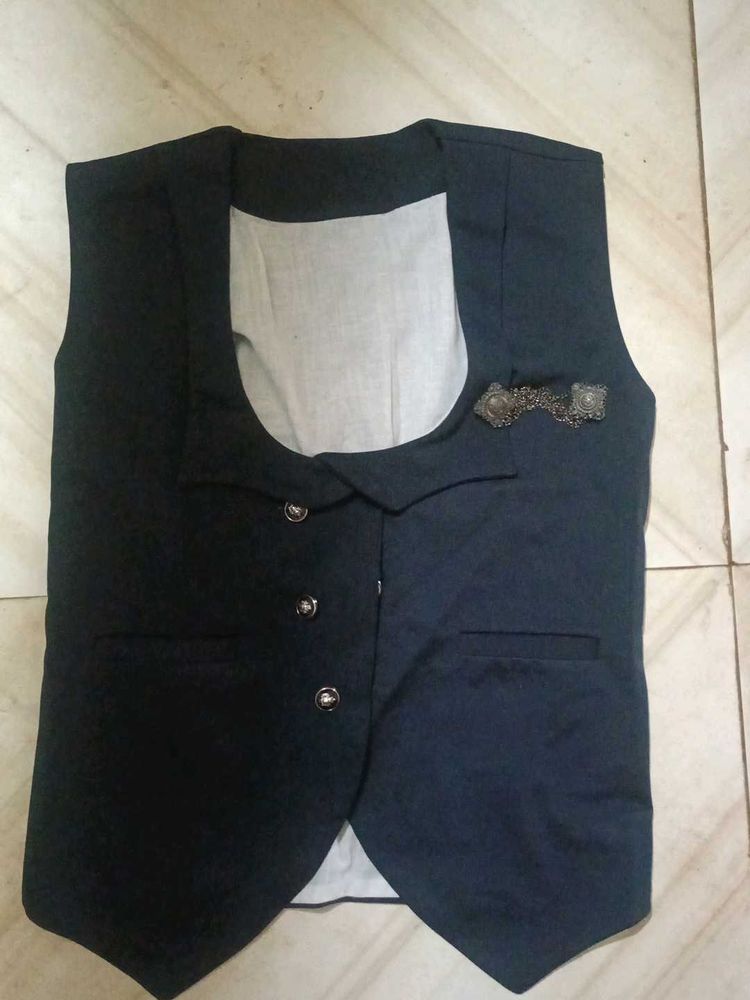 Vintage Style Navy Vest
