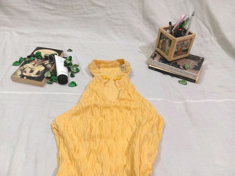 Vintage Frilled Yellow Dress