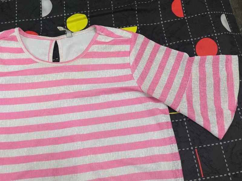 Striped Bell Sleeve Top