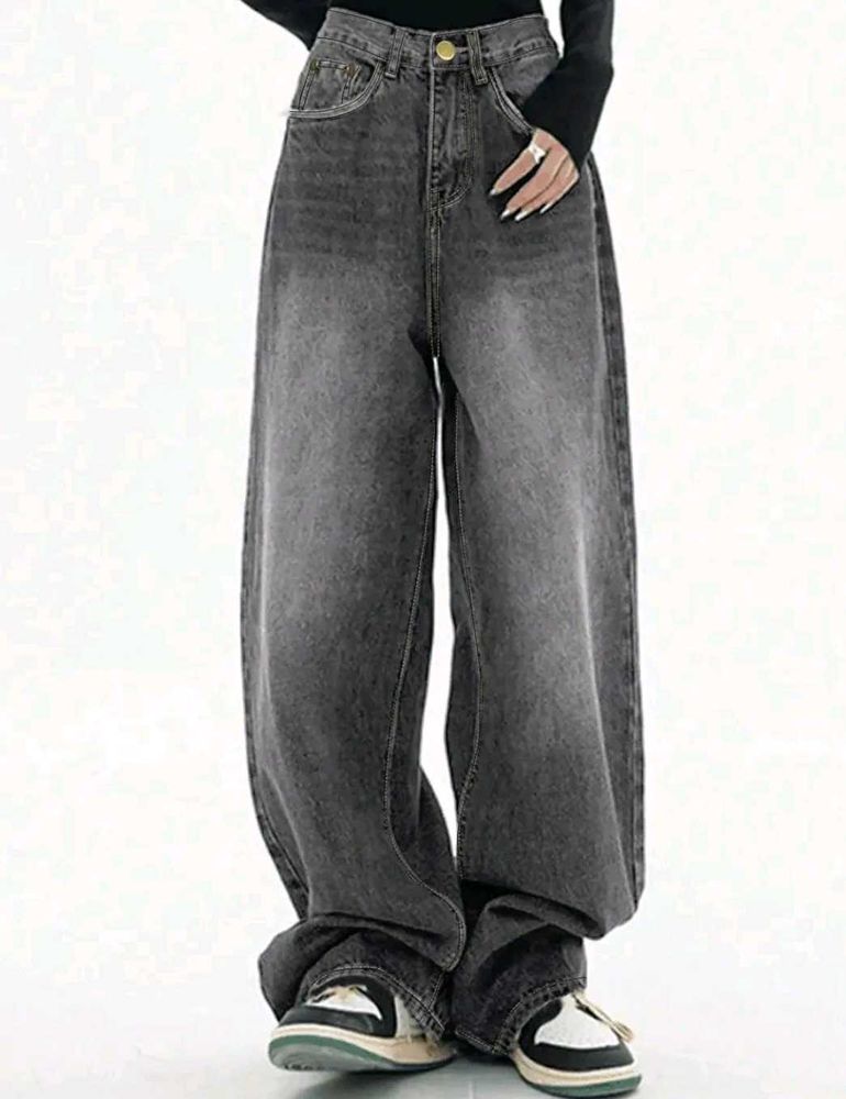 Only Cash Baggy Grey Denim Jeans