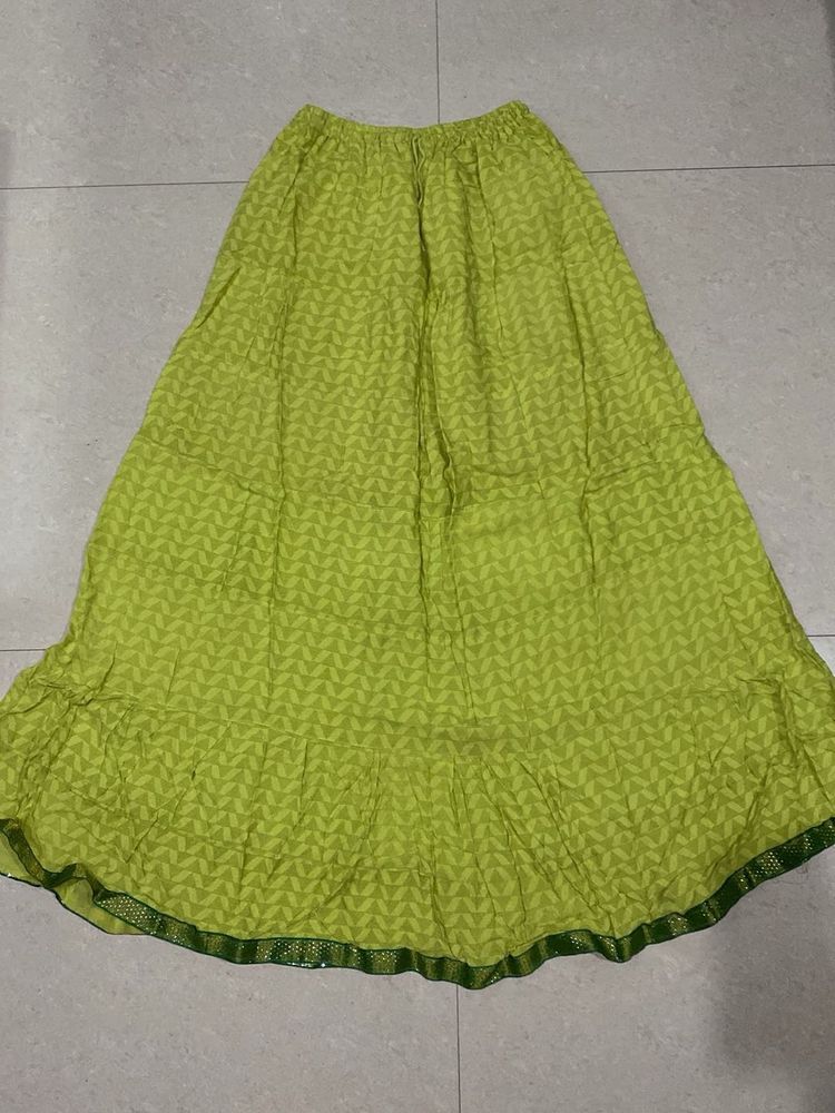 Green Ethnic Skirt