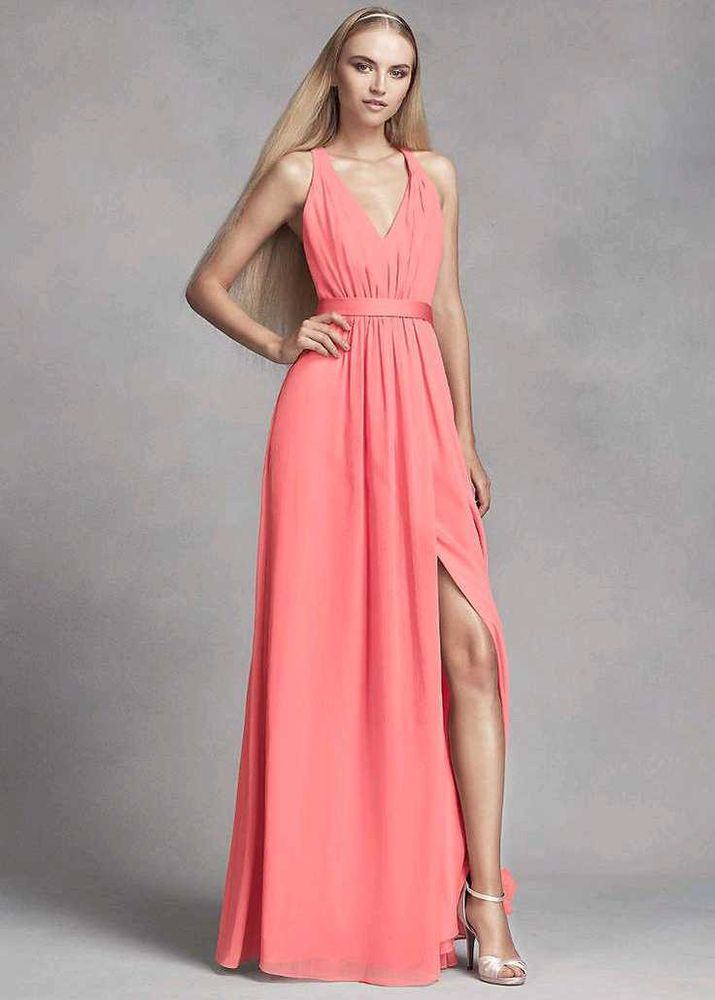 Coral Gown with Slit