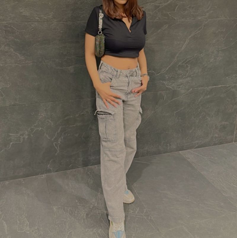 Grey Cargo Jeans