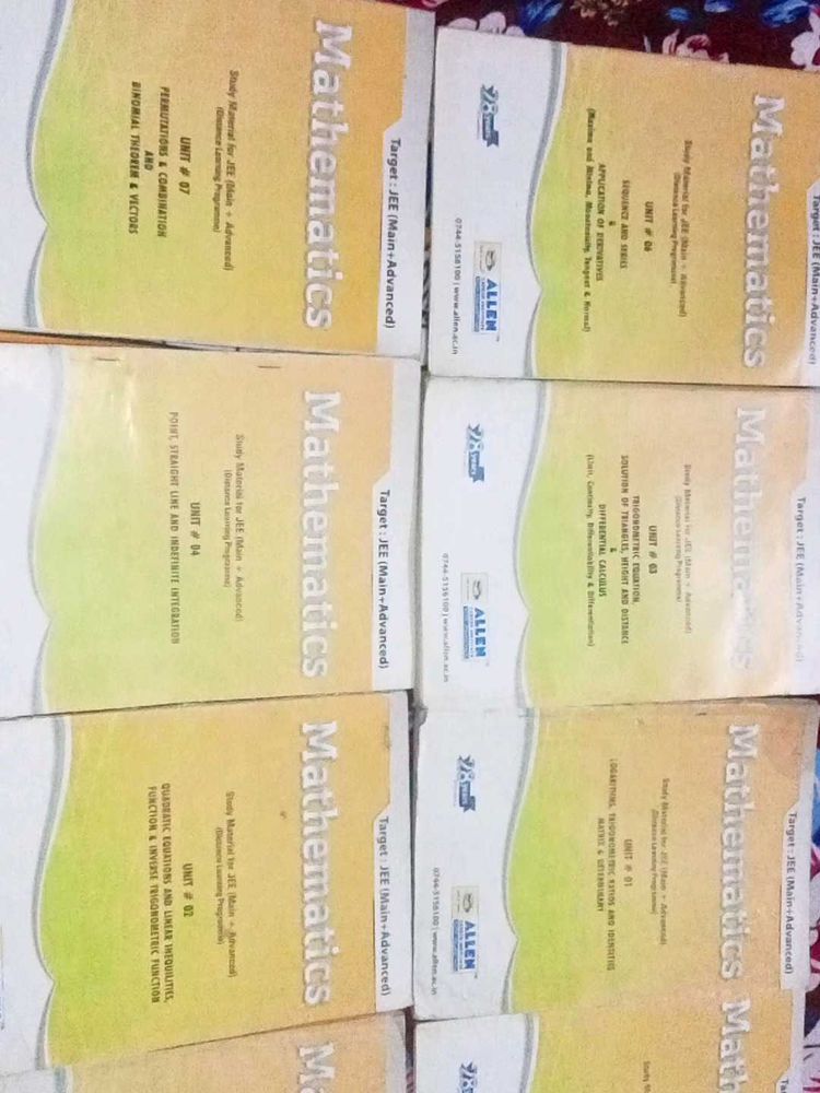 Allen Mathematics JEE Main Advanced Books
