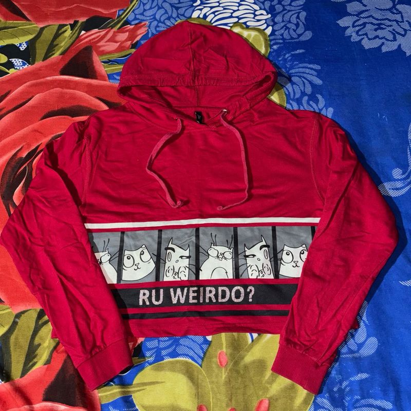Red Crop Hoody