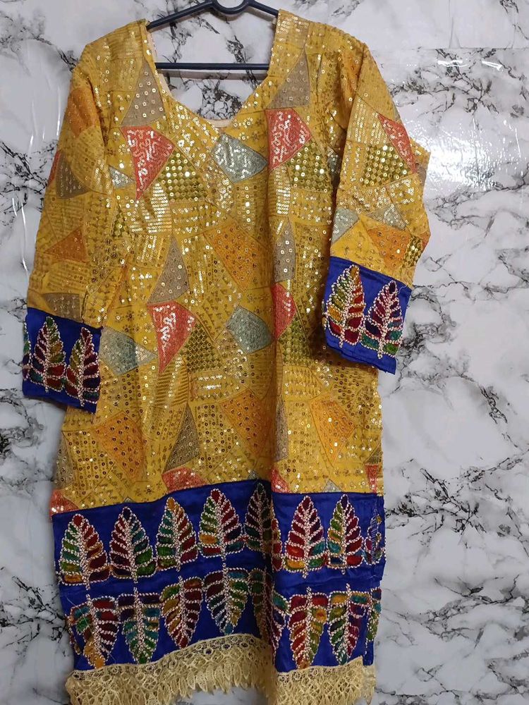 Festive Yellow Kurta with Dupatta n Plazo