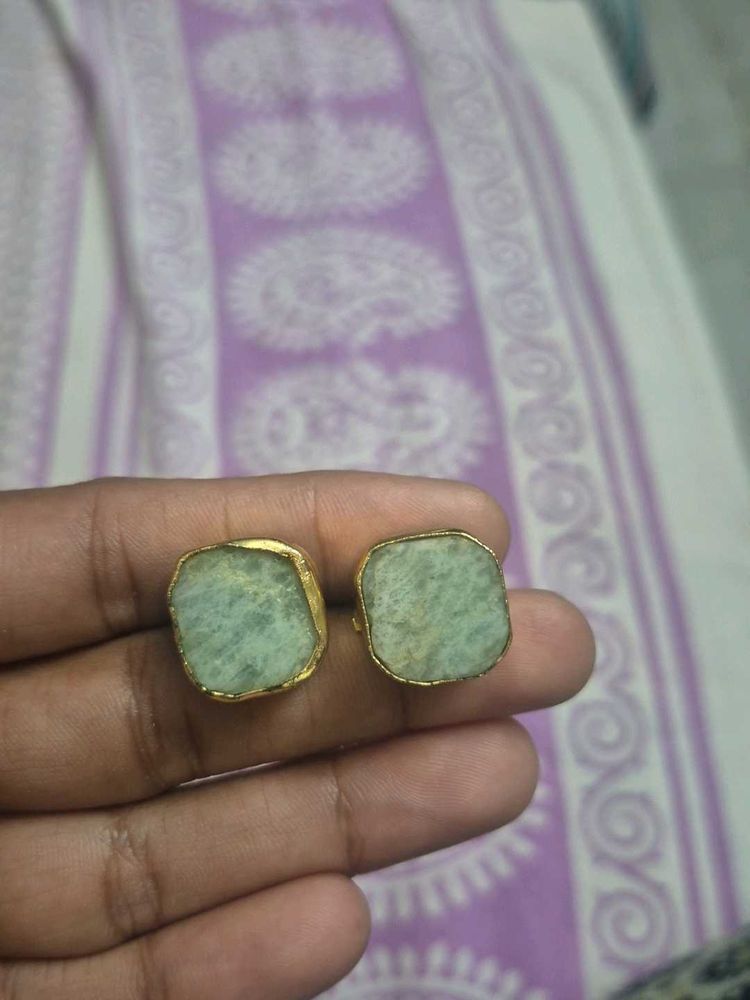 Square  natural Stone Earrings