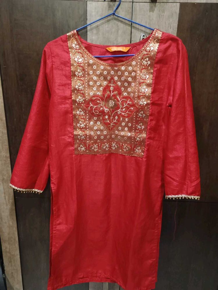 Red printed Kurti