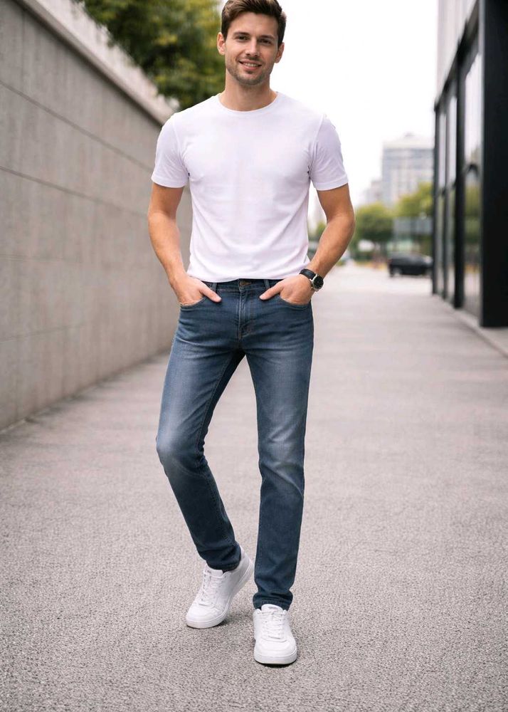 Men Grey Slim Fit Denim Jeans