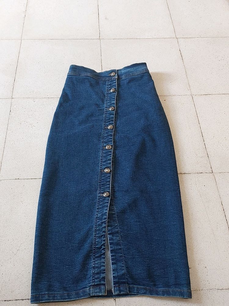 Denim Button Down Skirt