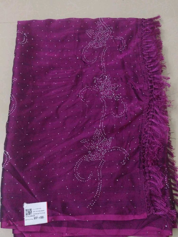 Purple light weight saree