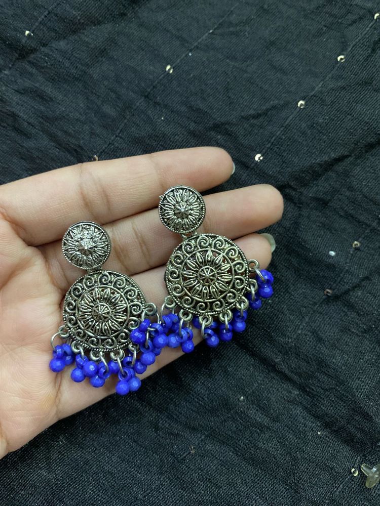 Ethnic Silver Jhumka Earrings
