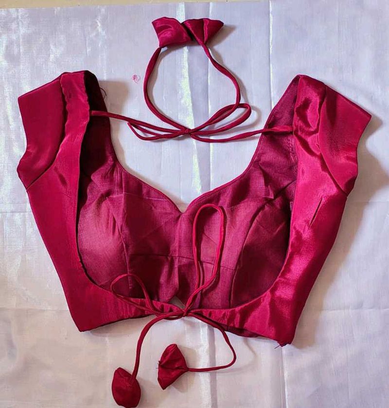 Padded Drawstring Mini Sleeve Blouse