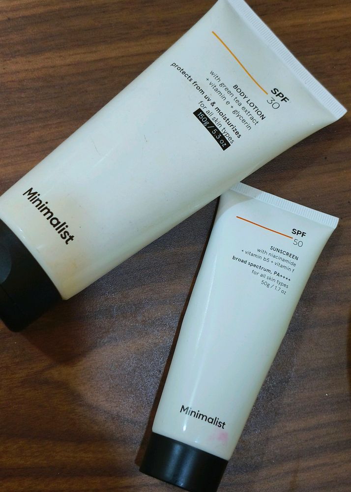 Minimalist -SPF 30 Body Lotion &amp; SPF 50 Sunscreen for Face