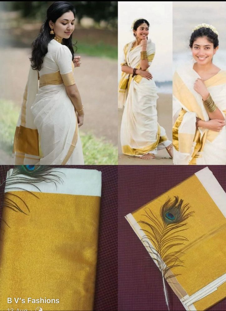 Not used Kerala Kasavu Saree