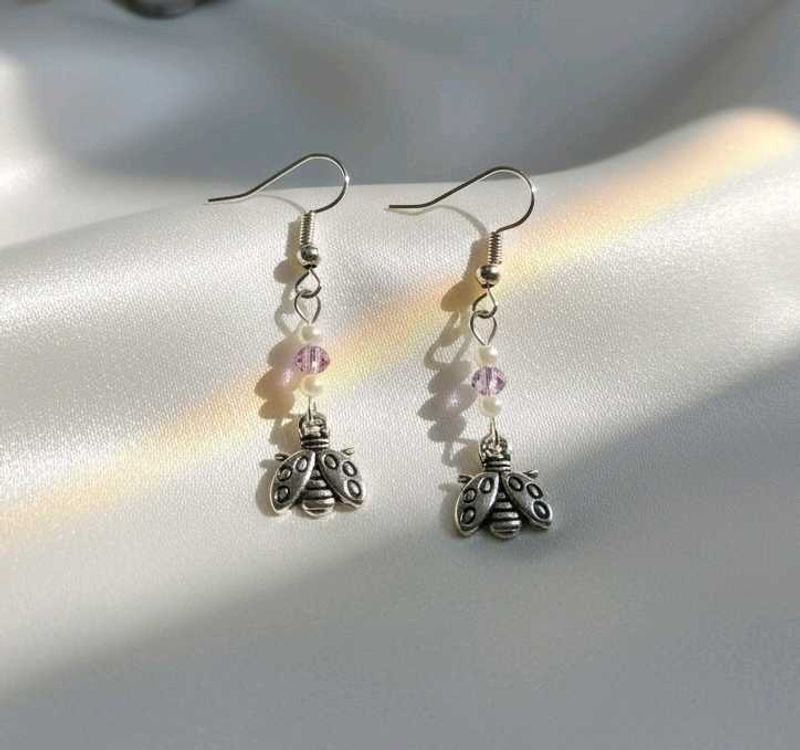 Lavender Bee Earrings