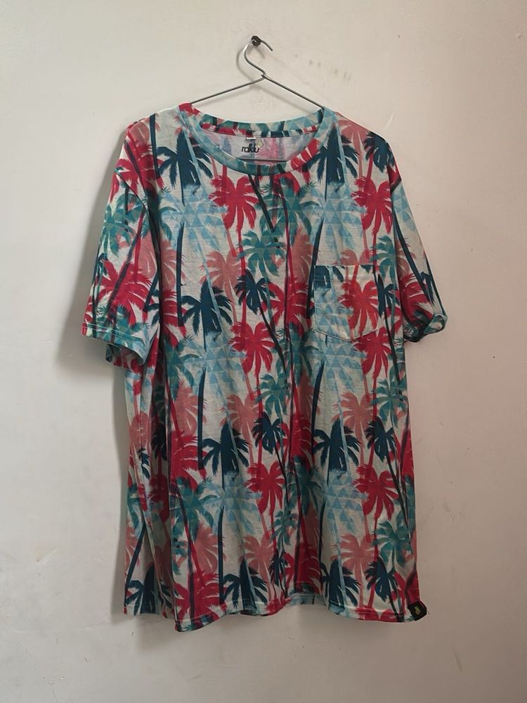 Tropical Palm Print T-Shirt