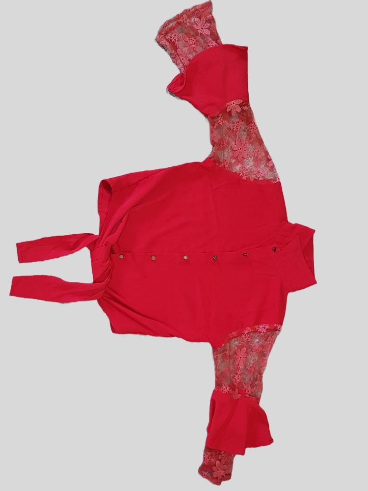 Stunning Satin Red Crop Top