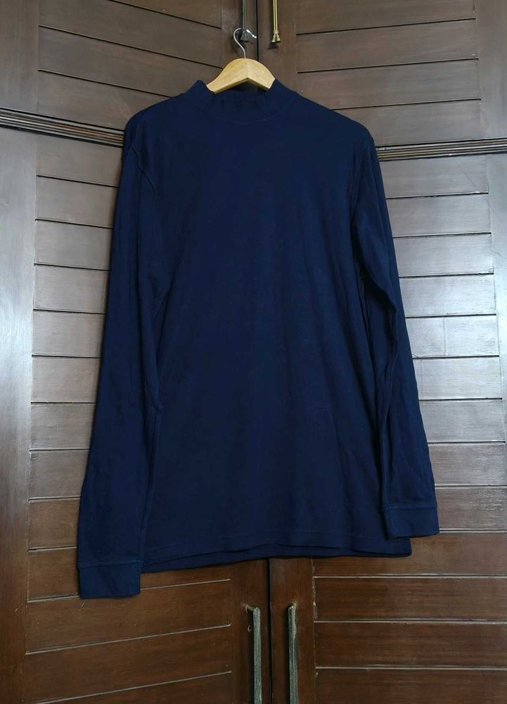 Croft &amp; Barrow Men Navy Blue Long Sleeve T-Shirt