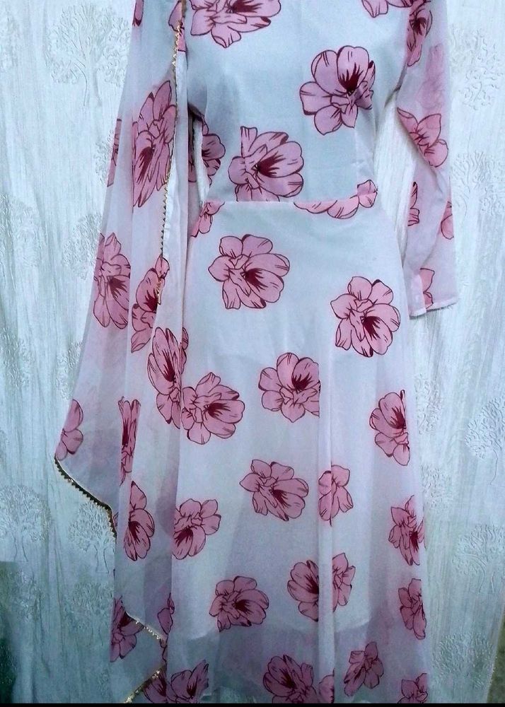 Floral Print Anarkali Suit