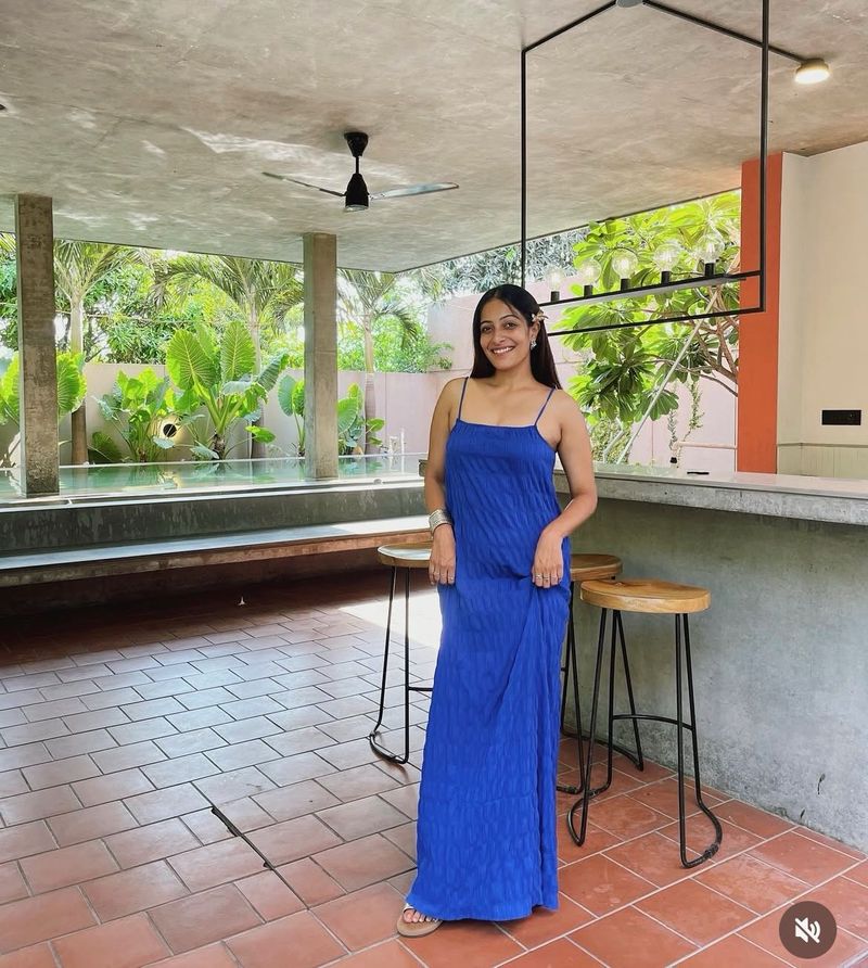 Blue Maxi Slip Dress