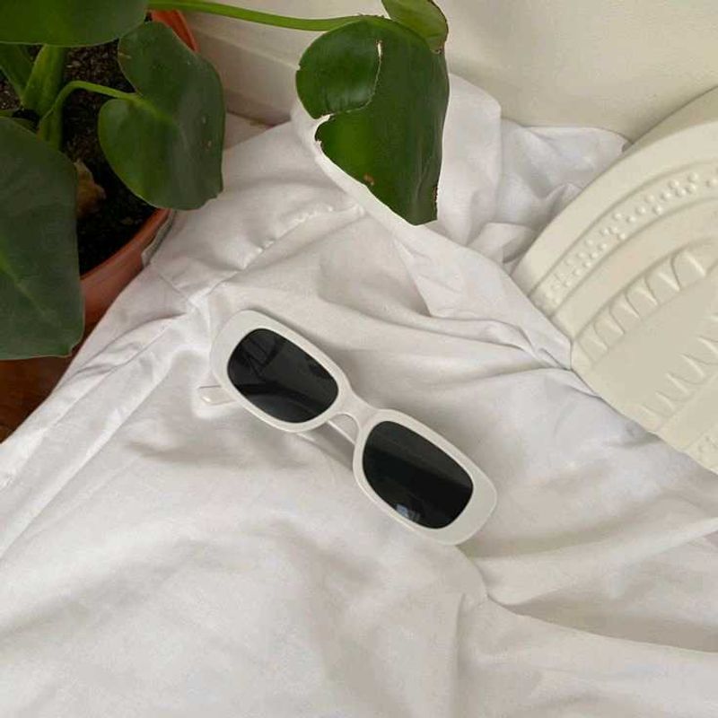 White Rectangular Sunglasses
