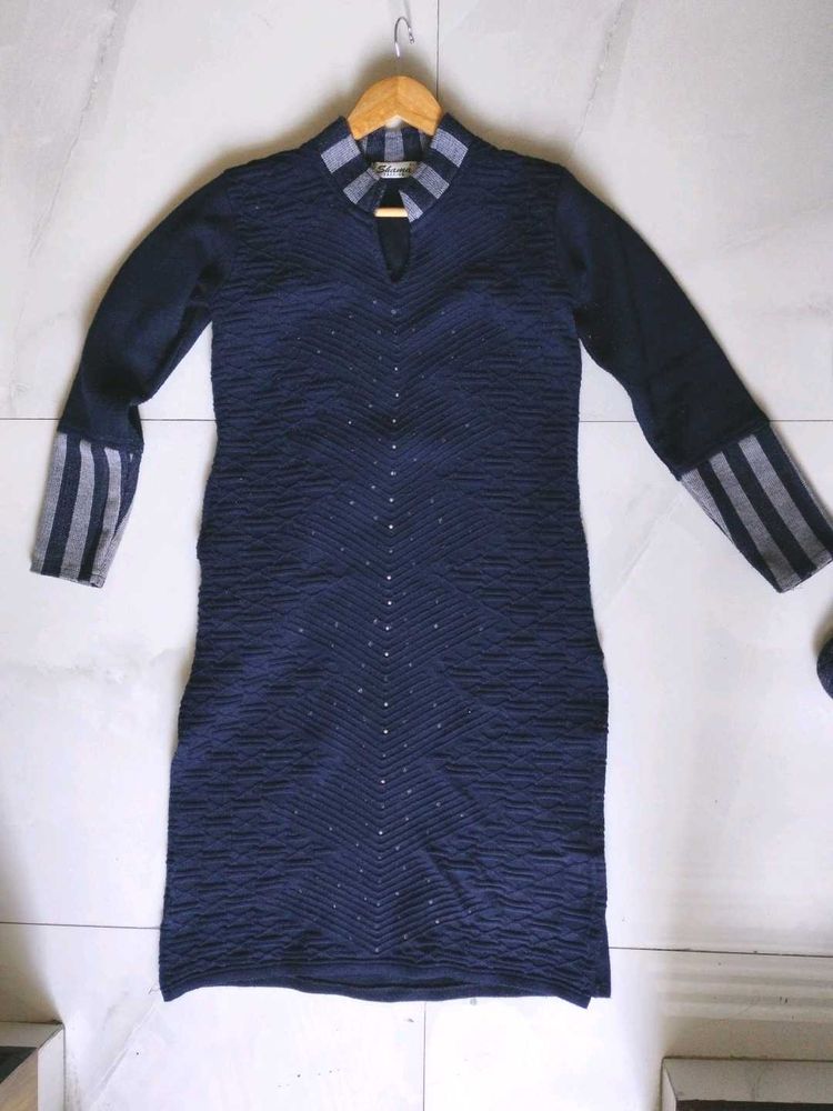 Woollen Navy blue Kurta