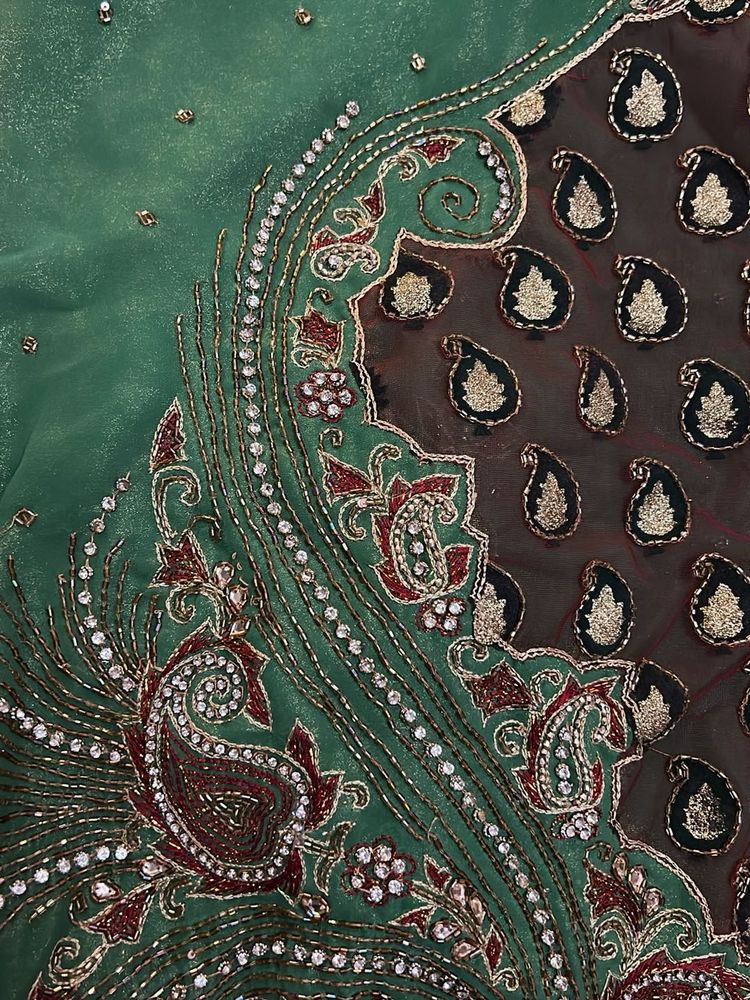 Green Sequence Saree