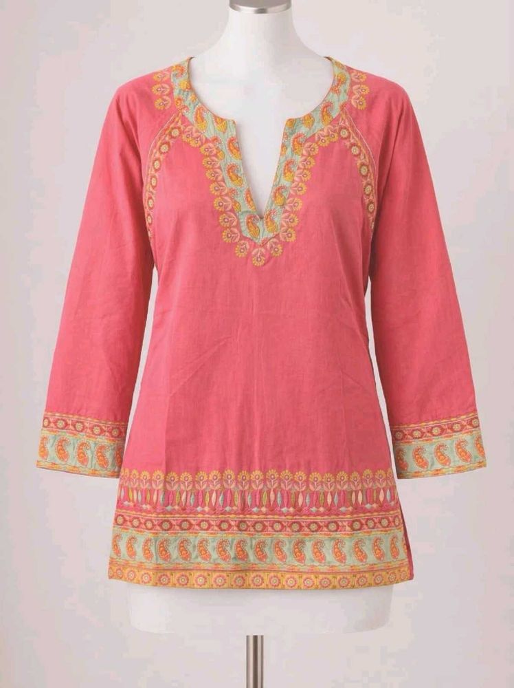 Boho Embroidered Tunic Top