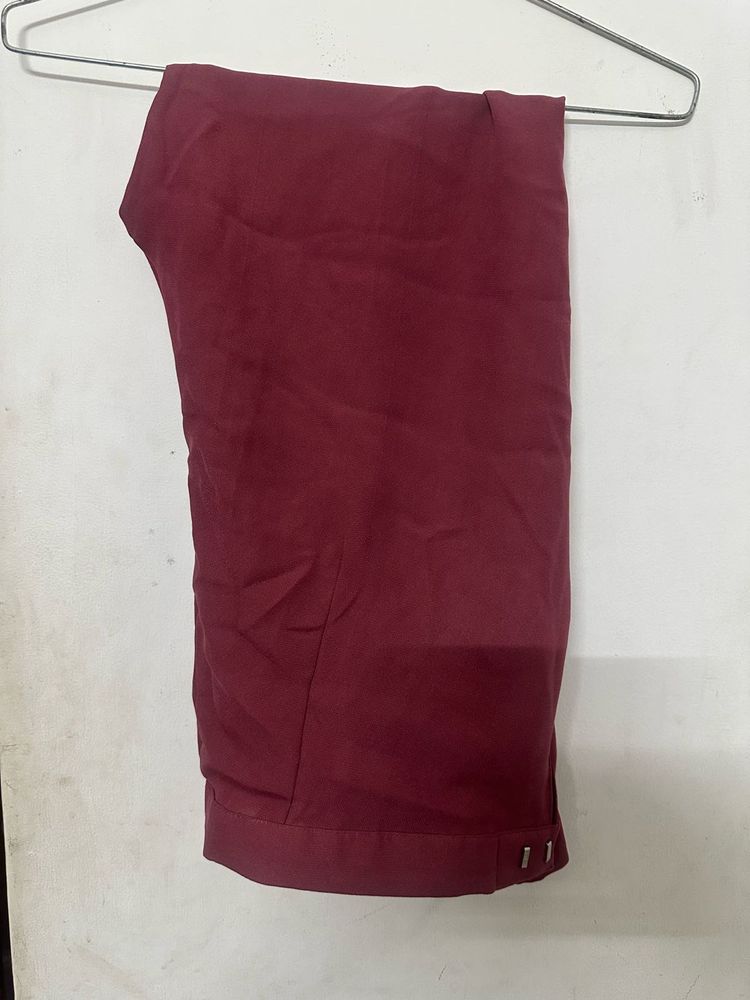 Burgundy Casual Pants+ Blouse + Jacket
