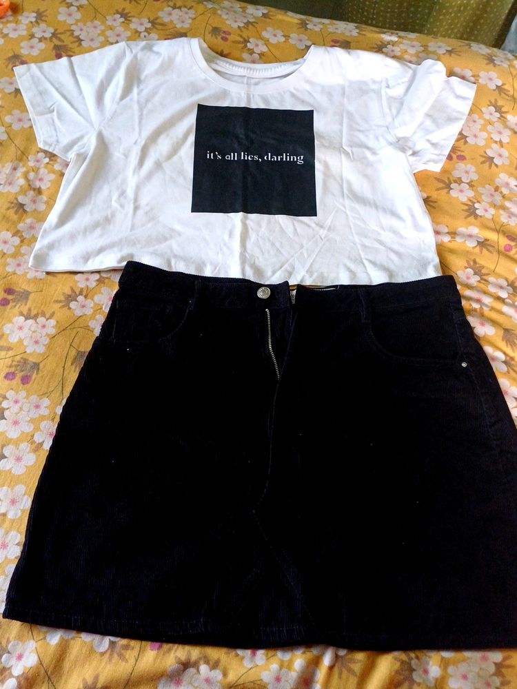 New Trendy Short Skirt And Top Combo