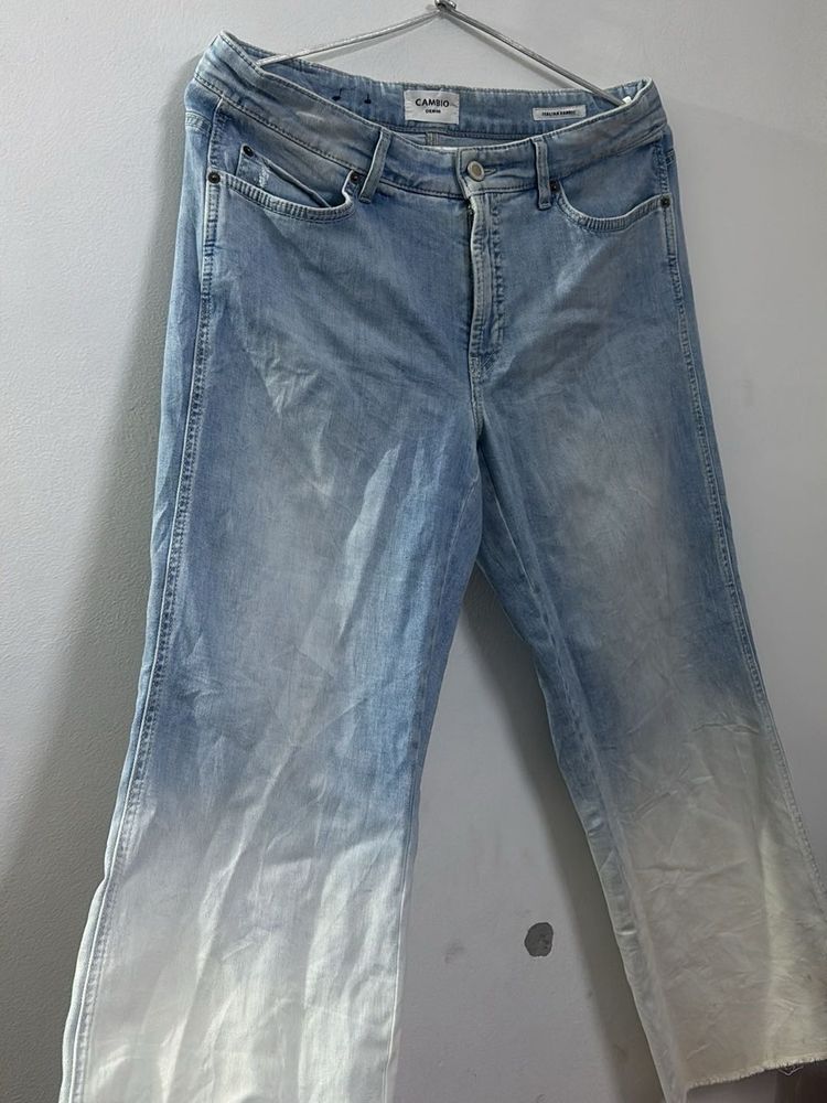 Cambio Ombre Wide Leg Jeans