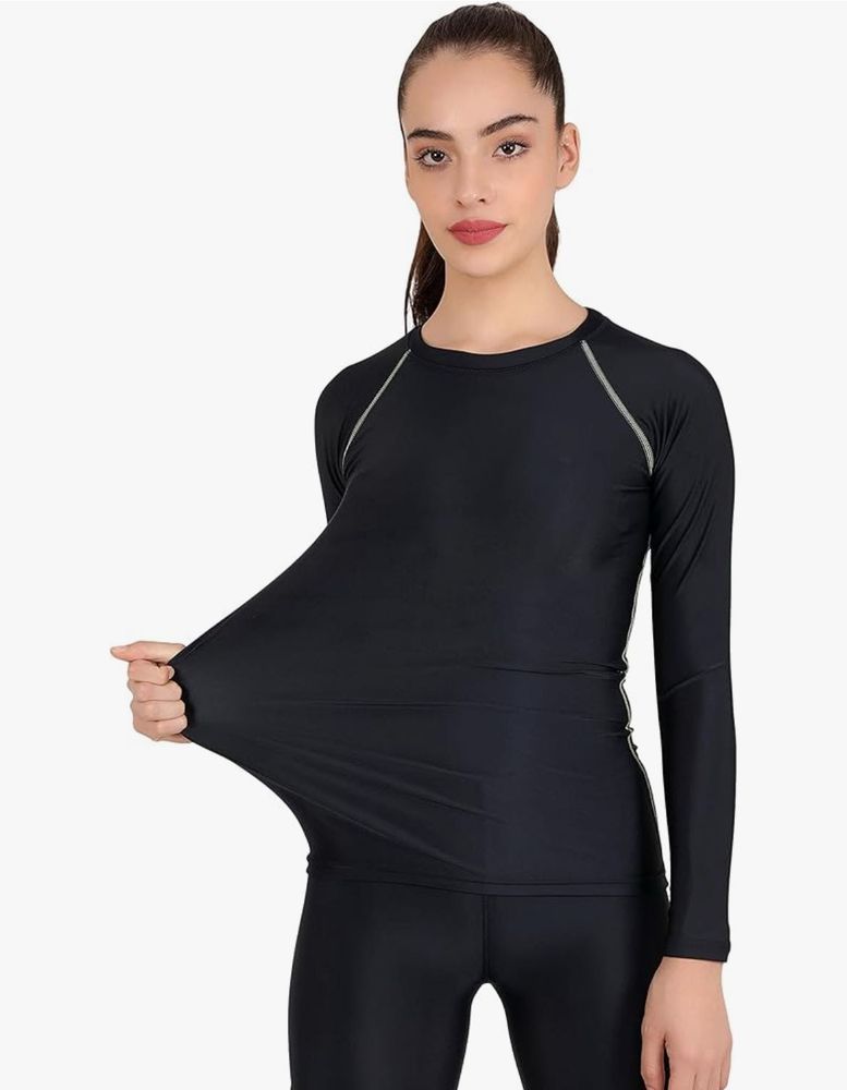 Active Sports wear body hugging black tshirt