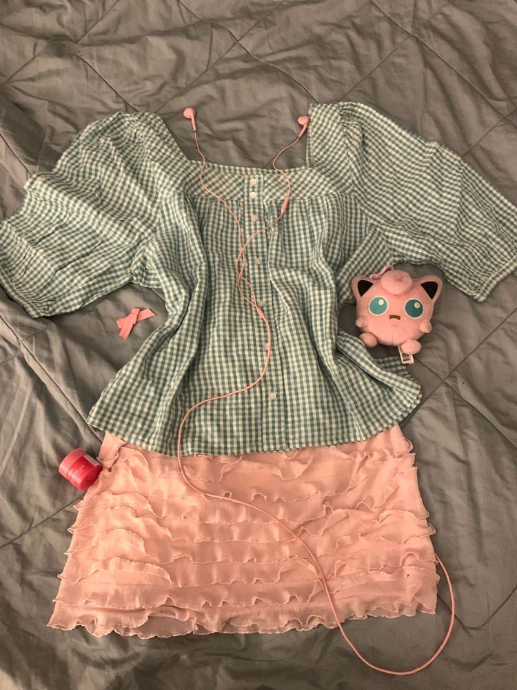 cute gingham babydoll top