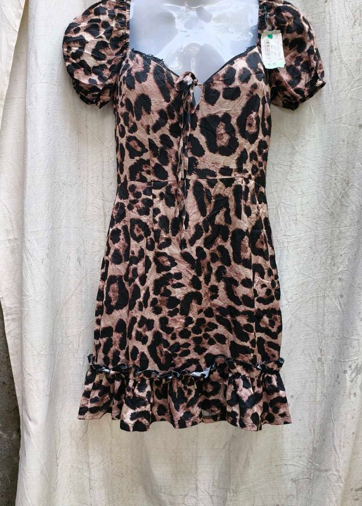 I. Leopard Print Mini Dress