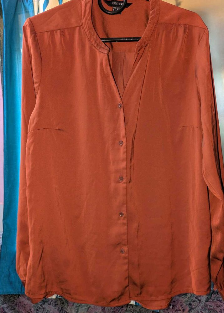 Elegant Rust-Colored Blouse