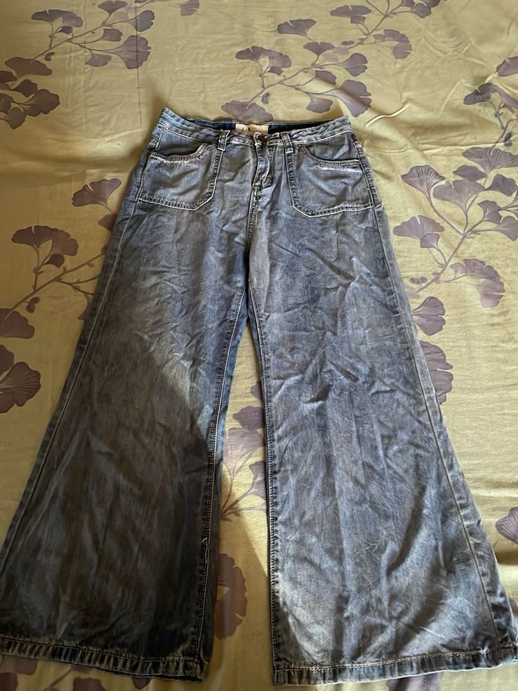 Wide Leg Denim Pants