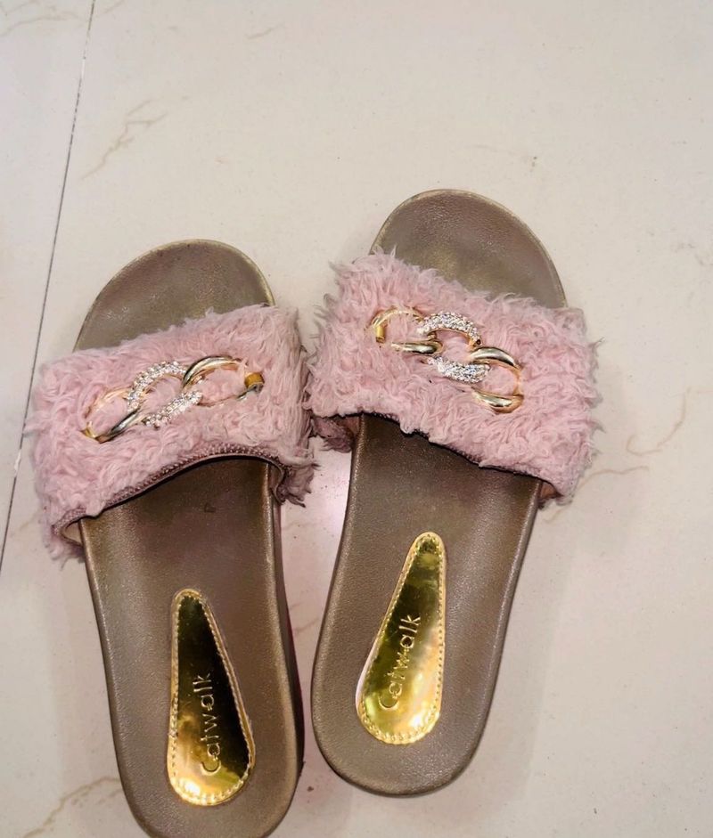 Catwalk Faux Fur Flipflops