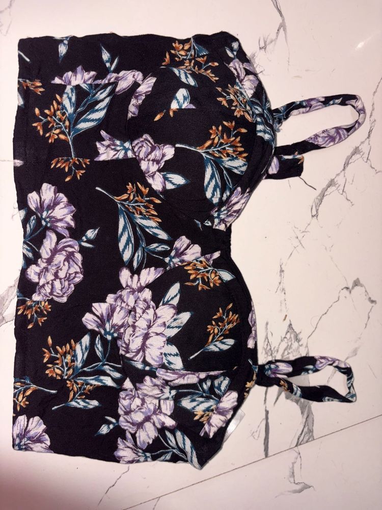 Floral Print Bandeau Top