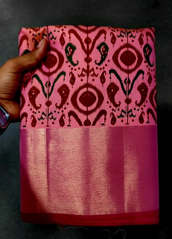 Pink Patterned Saree